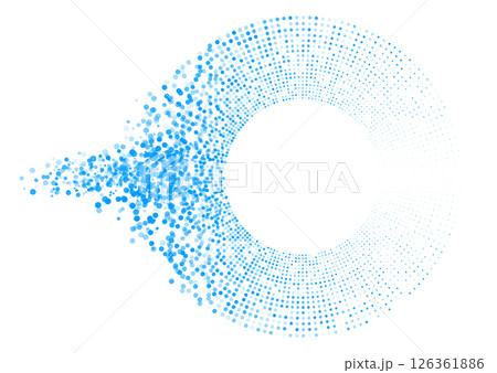 Futuristic minimal tech blue halftones dotted circles abstract background 126361886