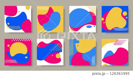 Set of square backgrounds with abstraction in single style 126361995