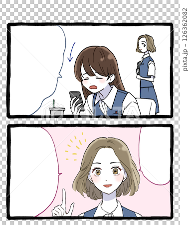 二人の女性が会話しているイラスト 二人の女性が会話しているイラスト 126362082