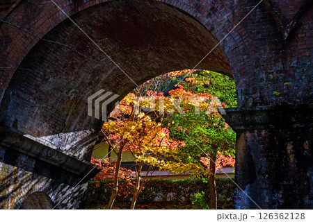 水路閣のある秋の景色 126362128