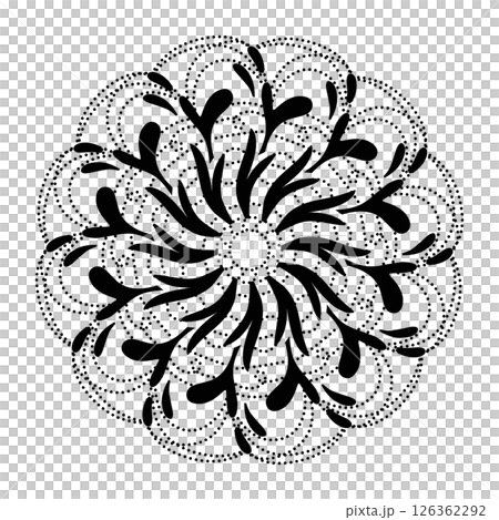 Black tribal mandala element illustration design. Perfect for tattoos, icons, background elements and wallpapers, stickers 126362292