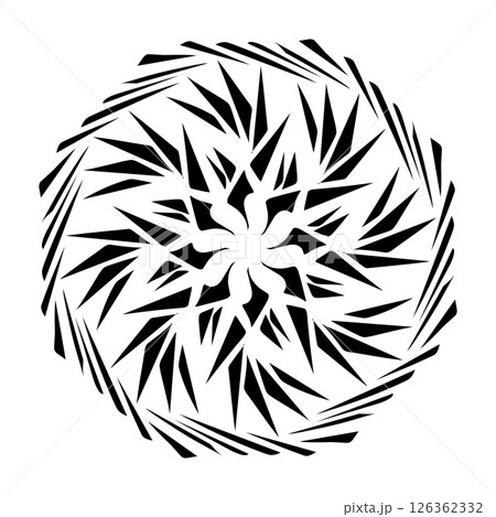 Black tribal mandala element illustration design. Perfect for tattoos, icons, background elements and wallpapers, stickers 126362332