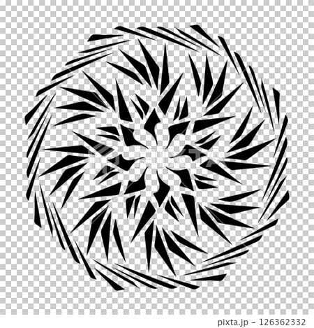 Black tribal mandala element illustration design. Perfect for tattoos, icons, background elements and wallpapers, stickers 126362332