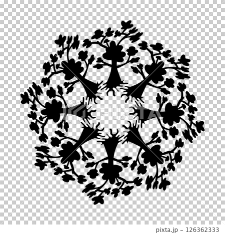 Black tribal mandala element illustration design. Perfect for tattoos, icons, background elements and wallpapers, stickers 126362333