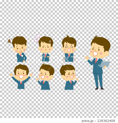 Male facial expression suit pattern 1 Male facial expression suit pattern 1 126362409