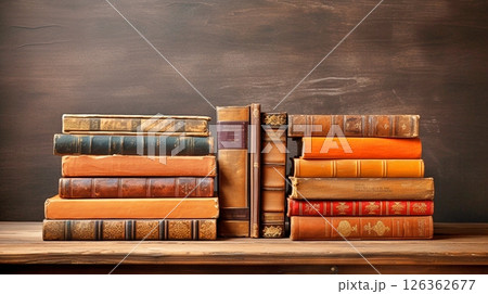 積み上げられた古い本 126362677