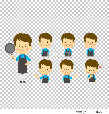 Male facial expression apron pattern 2 126362700