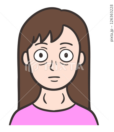 バセドウ病の症状が出ている女性の顔 126363228
