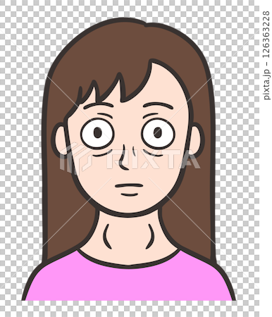 バセドウ病の症状が出ている女性の顔 126363228