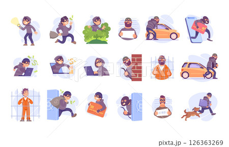 Engaging Animated Thief Illustrations Perfect for Various Creative Projects and Ideas 126363269