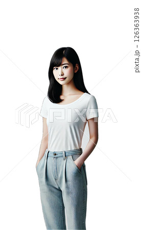 つややかな黒髪となめらかな肌をしている20代独身日本女性 126363938