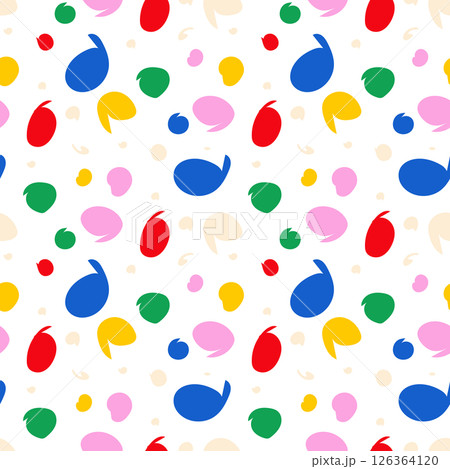 seamless pattern with colorful blobs and dots. 126364120