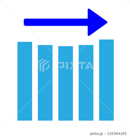 横ばいの棒グラフと矢印の背景素材 126364265
