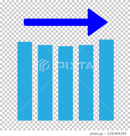 横ばいの棒グラフと矢印の背景素材 126364265