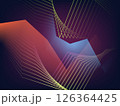 Abstract geometric wave of light lines on a gradient background. 126364425