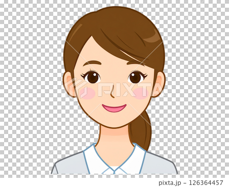 微笑的女人臉特寫圖標 126364457