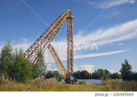 Cargo crane on the river bank Cargo crane on the river bank 126364884