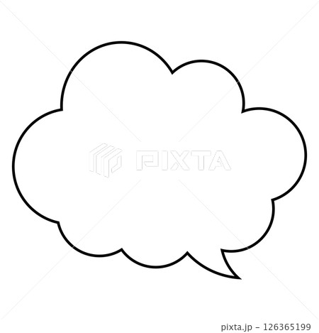 シンプルな吹き出しのイラスト　もこもこ 126365199