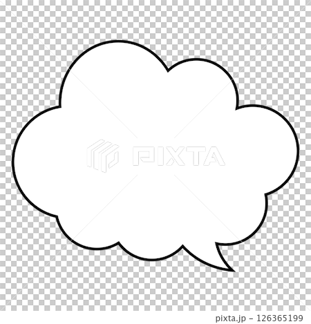 シンプルな吹き出しのイラスト　もこもこ 126365199