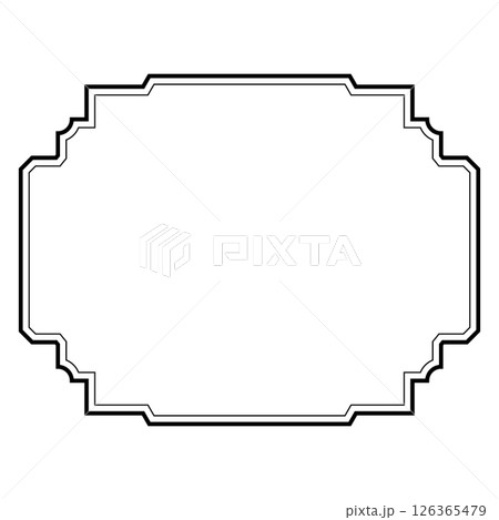 シンプルで使いやすい黒線フレーム 126365479