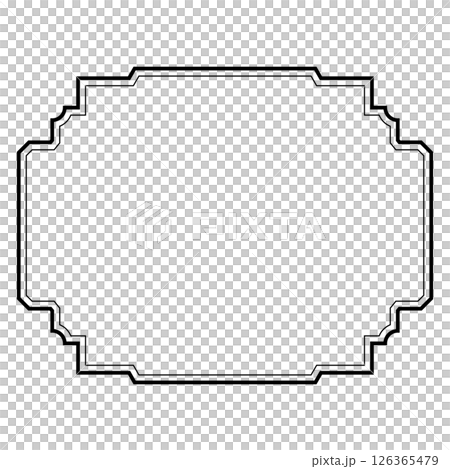 シンプルで使いやすい黒線フレーム 126365479