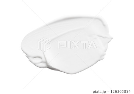 A sample of a white cosmetic moisturizer or anti-aging cream. Isolated on a white background. 126365854