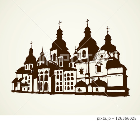 Vector Saint Sophia Cathedral in Kiev, Ukraine Vector Saint Sophia Cathedral in Kiev, Ukraine 126366028