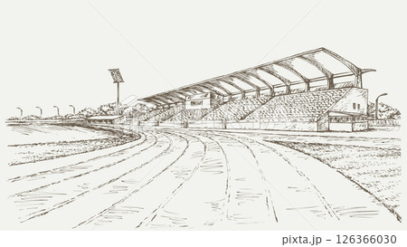Small Stadium. Vector sketch 126366030