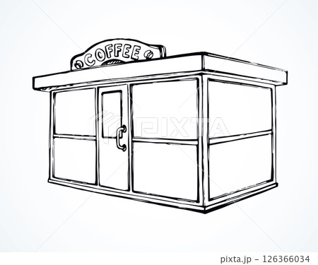 Shop stall. Vector drawing Shop stall. Vector drawing 126366034