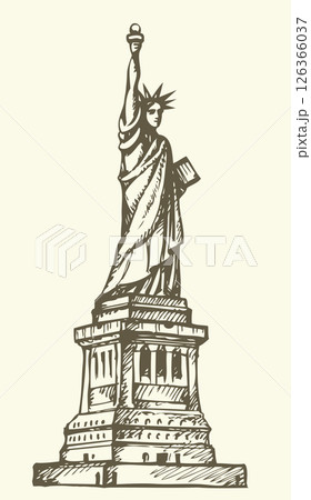 Statue of Liberty. Vector sketch 126366037