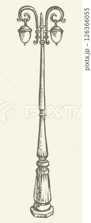 Street lantern. Vector sketch Street lantern. Vector sketch 126366055