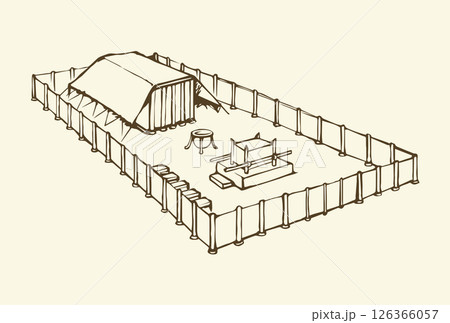 Tabernacle of Moses. Vector drawing 126366057
