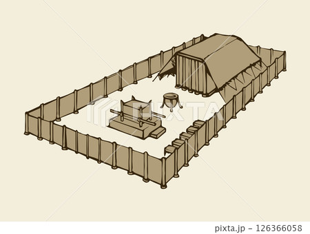 Tabernacle of Moses. Vector drawing Tabernacle of Moses. Vector drawing 126366058