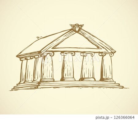 Temple. Vector drawing 126366064