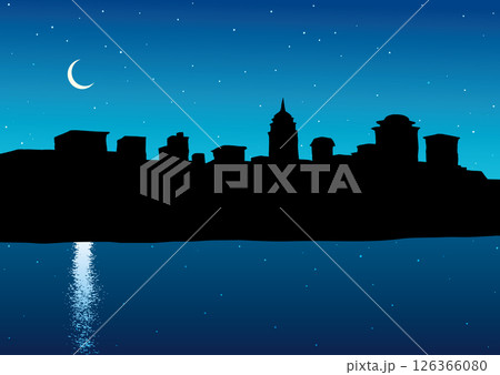 Embankment of the modern city. Vector drawing Embankment of the modern city. Vector drawing 126366080