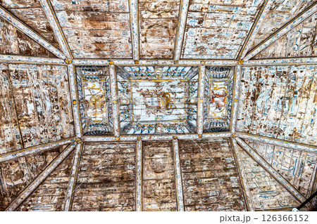 Tomar, Portugal - Mar 12, 2025: Ornate interior of the Convent of Christ in the Castle of Tomar in Portugal Tomar, Portugal - Mar 12, 2025: Ornate interior of the Convent of Christ in the Castle of Tomar in Portugal 126366152