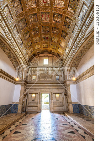 Tomar, Portugal - Mar 12, 2025: Ornate interior of the Convent of Christ in the Castle of Tomar in Portugal 126366153