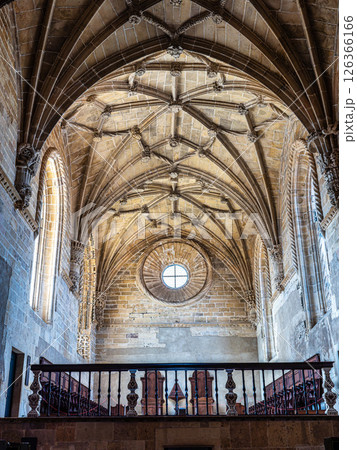 Tomar, Portugal - Mar 12, 2025: Ornate interior of the Convent of Christ in the Castle of Tomar in Portugal Tomar, Portugal - Mar 12, 2025: Ornate interior of the Convent of Christ in the Castle of Tomar in Portugal 126366166