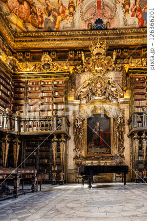 Coimbra, Portugal - Mar 14, 2025: The Johannine Library, Biblioteca Joanina in the University of Coimbra, Portugal 126366201