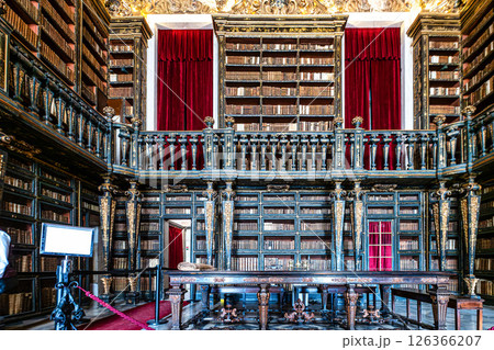 Coimbra, Portugal - Mar 14, 2025: The Johannine Library, Biblioteca Joanina in the University of Coimbra, Portugal 126366207