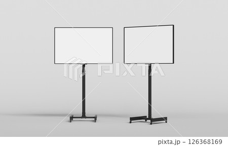 Stand Monitor Screen Mock up. 3D Rendering. 126368169