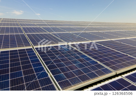 Autonomous building with photovoltaic rooftop covered with solar panels for producing of clean ecological electrical energy 126368506
