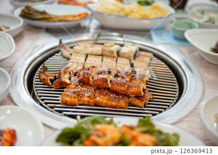 Korean BBQ food. Grilled eel 126369413