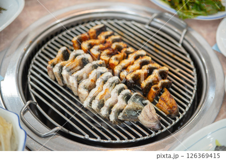 Korean BBQ food. Grilled eel 126369415