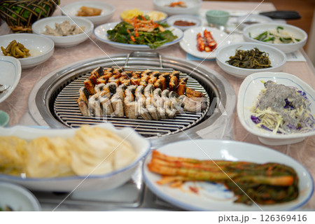 Korean BBQ food. Grilled eel 126369416