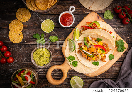 Healthy typical Mexican tacos 126370029