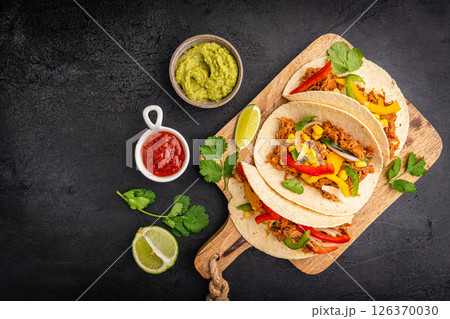 Healthy typical Mexican tacos Healthy typical Mexican tacos 126370030