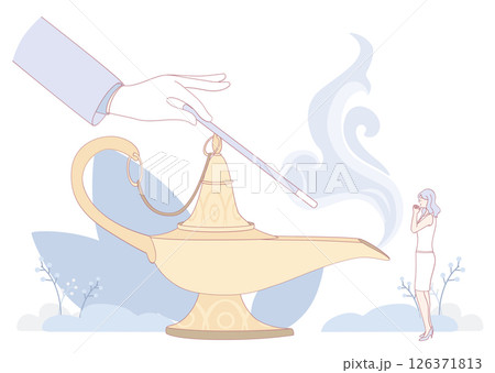 Enchanting Lamp and Magical Smoke An Ethereal, Dreamlike Scene that Captivates the Imagination Enchanting Lamp and Magical Smoke An Ethereal, Dreamlike Scene that Captivates the Imagination 126371813