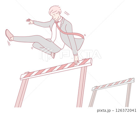 A businessman is successfully overcoming numerous challenges in a constantly dynamic environment 126372041