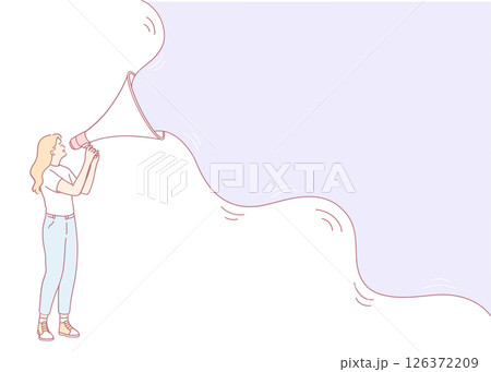 Effectively Communicating Ideas Using a Megaphone A Creative Illustration of the Concept 126372209